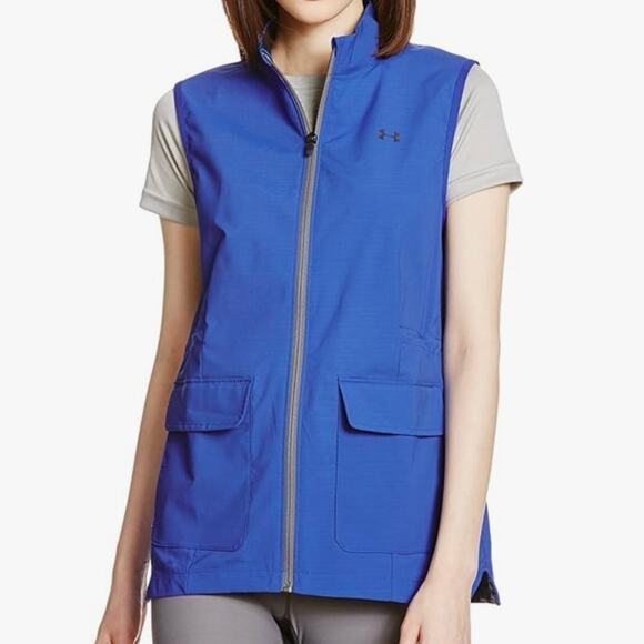 Under Armour Storm 2 Windbreaker Vest Size Large Blue Water Resistant - Picture 1 of 12